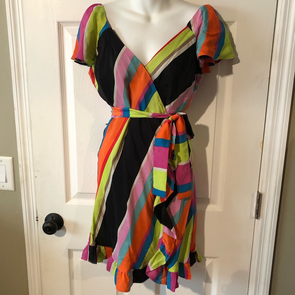 Betsey Johnson rare vintage silk wrap dress sz 6